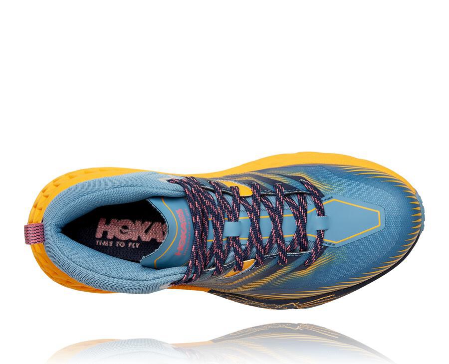 Trail Shoes Womens - Hoka One One Speedgoat Mid GORE-TEX 2 - Blue - BXMIREW-51